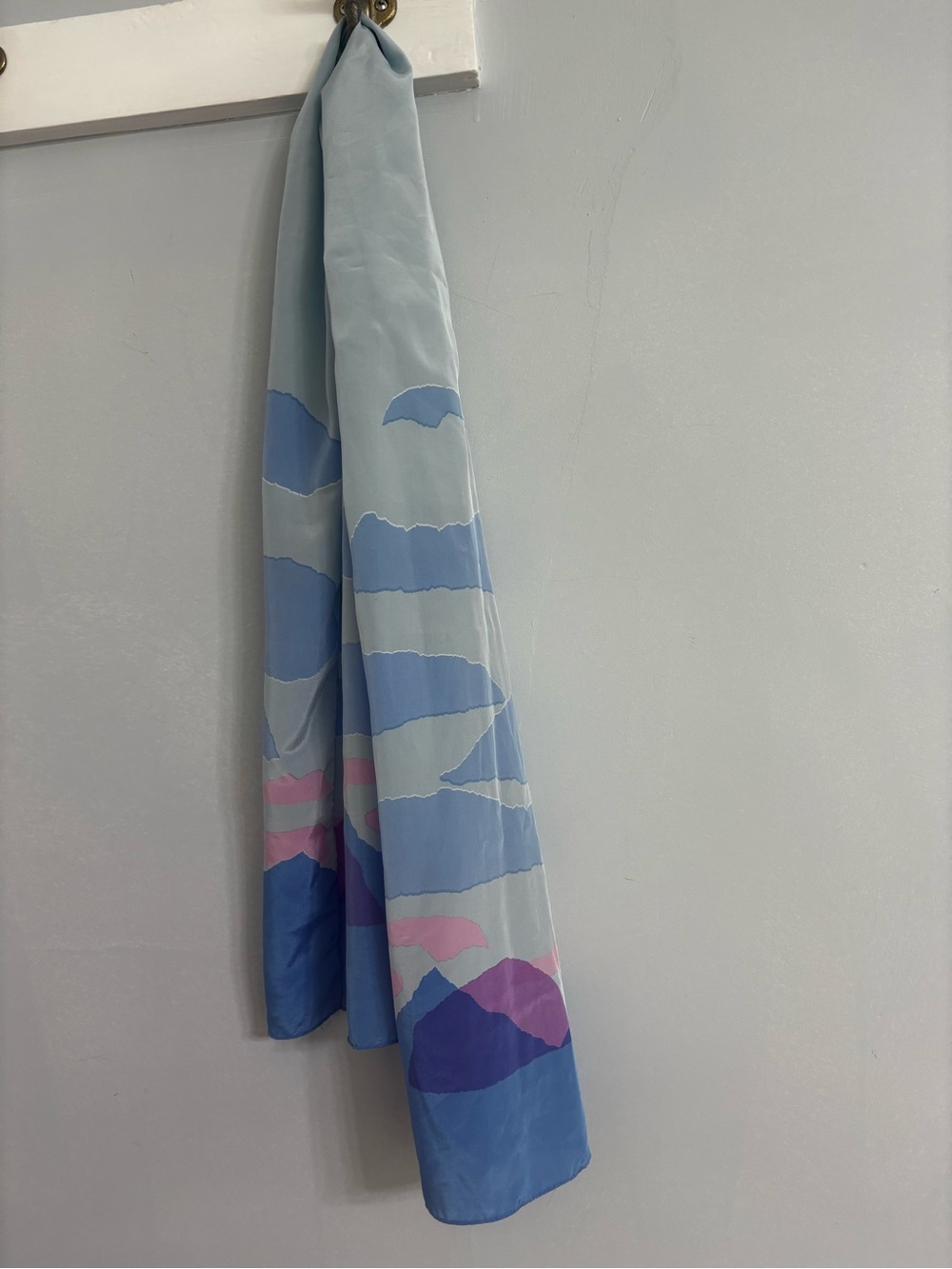Scenic Wave Print Light Blue Scarf